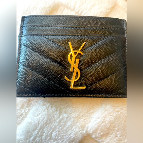 YSL Cassandre Matelassé Card Case in Grain de Poudre Leather - Picture 7 of 11